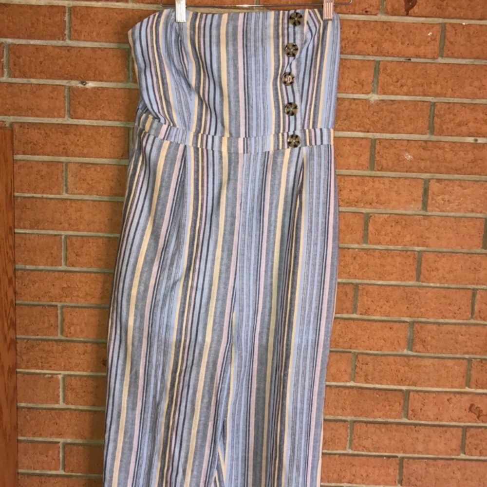 🎭HARPER HARITAGE🎭STRIPE STRAPLESS JUMPSUIT🎭 - Picture 3 of 7